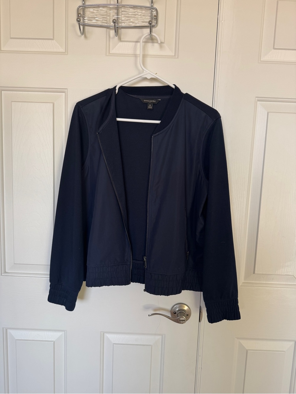 Banana Republic Navy Bomber Jacket - Women's Lightweight Zip Front